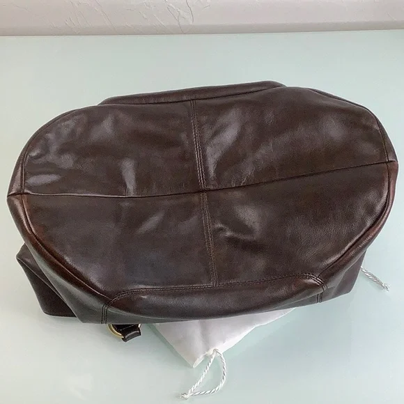 Coach Campbell Belle Carryall Chocolate Leather triple entry topzip shoulder bag